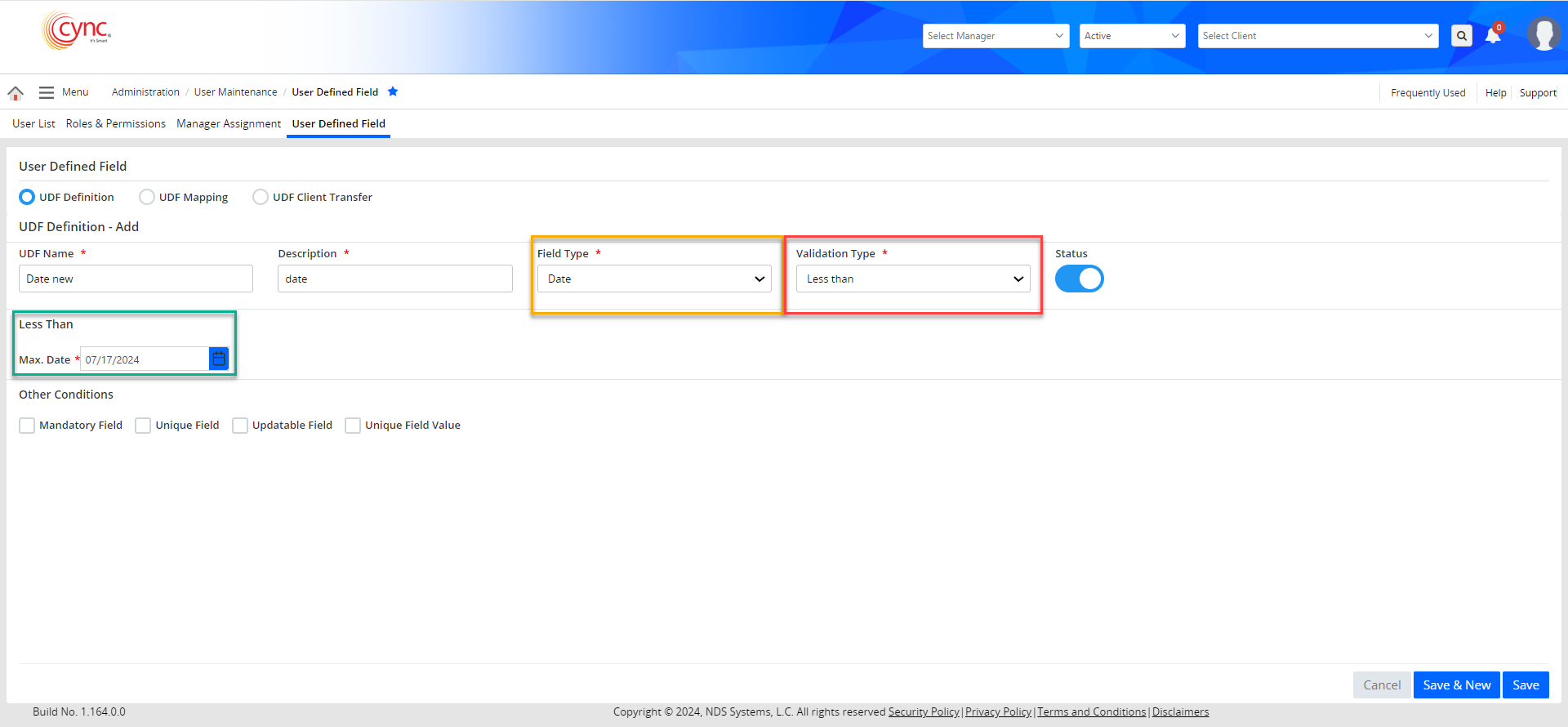 Validation type - Less than